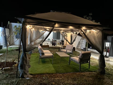 Patio, Night, Garden, Garden view