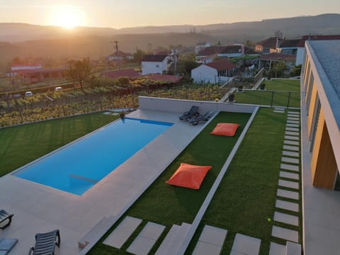 Natural landscape, Mountain view, Pool view, Sunset