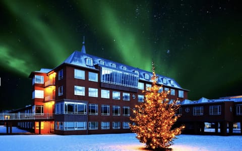 Property building, Night, Winter