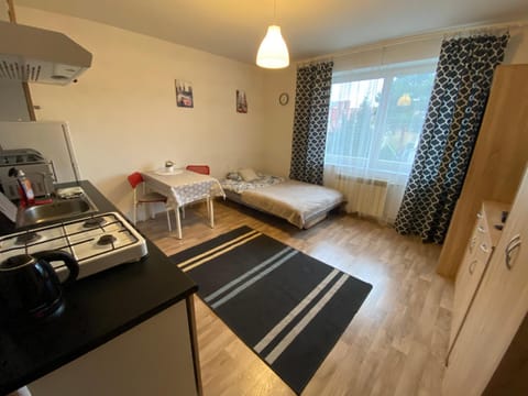 Bed, Kitchen or kitchenette, Photo of the whole room