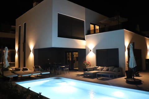 Night, Pool view, Swimming pool