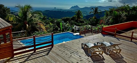 Patio, Natural landscape, View (from property/room), Sea view, Swimming pool