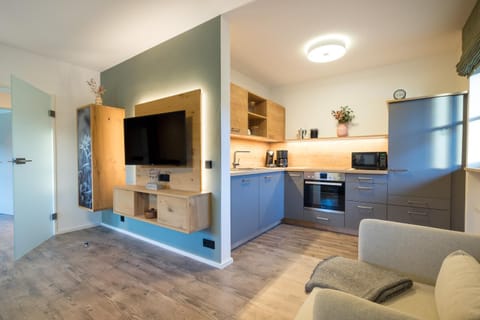 Living room, kitchen