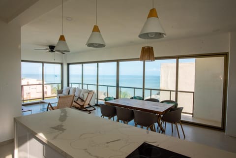 Living room, Seating area, Dining area, Sea view