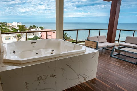 Hot Tub, View (from property/room), Balcony/Terrace, Sea view