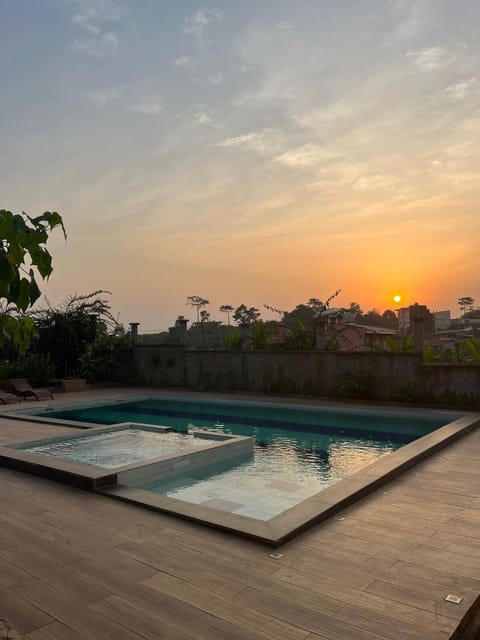 Pool view, Swimming pool, Sunset