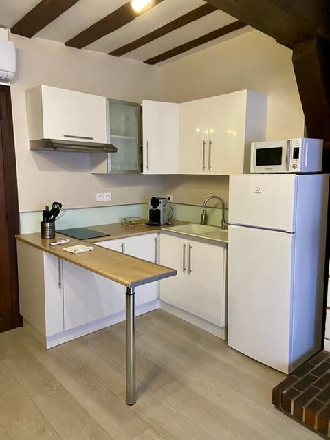 Kitchen or kitchenette, minibar, stove, toaster