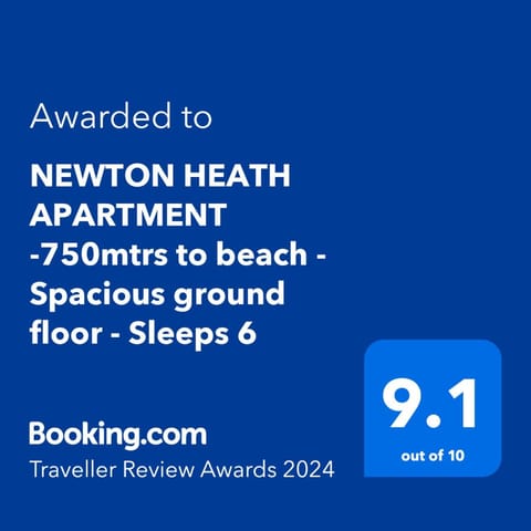 NEWTON HEATH APARTMENT -750mtrs to beach - Spacious ground floor - Sleeps 6 Condo in Porthcawl