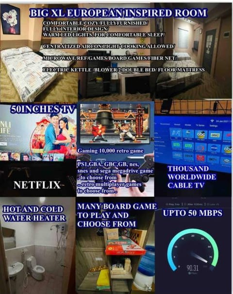 COZY HOTEL EUROPE XL INSPIRED FIBERNET GAMES NETFLIX+CABLE Apartment in Manila City