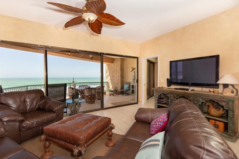 TV and multimedia, Living room, Seating area, Sea view, fireplace