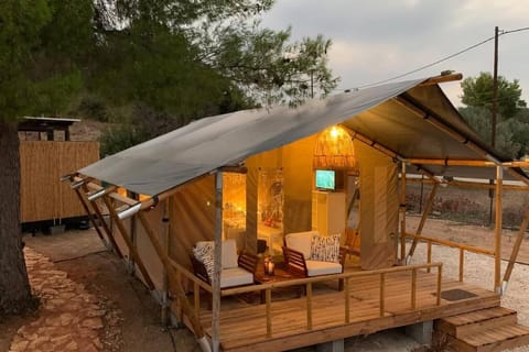 African Safari Canvas Lodge Tent Sea View Luxury tent in Argolis, Greece