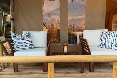 African Safari Canvas Lodge Tent Sea View Luxury tent in Argolis, Greece