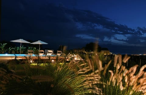 Night, Natural landscape, Pool view, Sea view, Swimming pool, sunbed