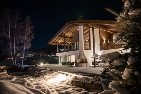 Property building, Night, Winter