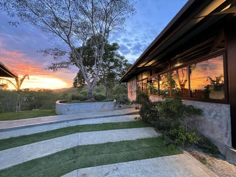 Property building, Garden, Sunset