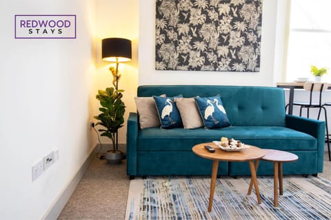 Modern 1 Bed 1 Bath Apartment for Corporates & Contractors, FREE Parking, Wi-Fi & Netflix By REDWOOD STAYS Apartment in Farnborough