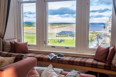 Property building, Natural landscape, Living room, Seating area, Sea view