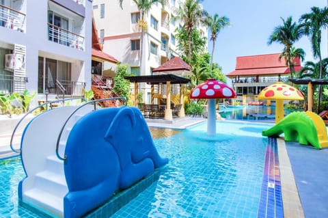 Patio, Children play ground, Aqua park, Swimming pool, Swimming pool, sunbed