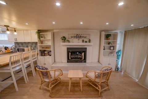 Living room, flat iron, kitchen