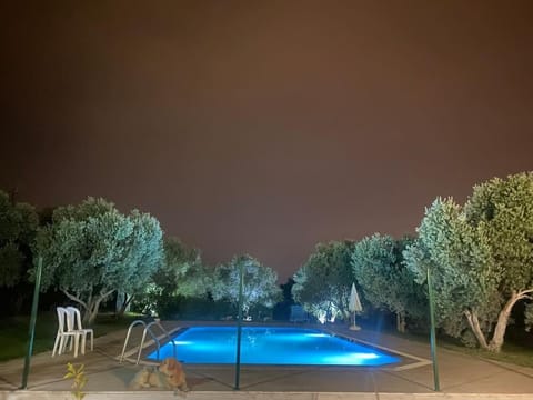 Night, Pool view, Swimming pool