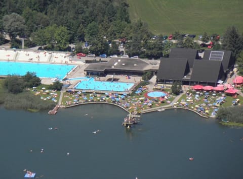 Natural landscape, Bird's eye view, Lake view, Swimming pool