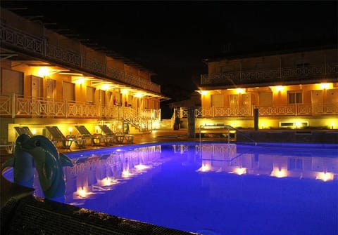 Night, Pool view, Swimming pool