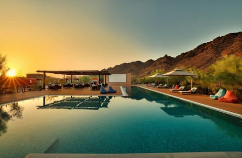 Landmark view, Mountain view, Swimming pool, Sunset, sunbed