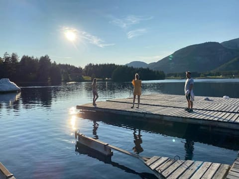 Laftet hytte i strandkanten med bade og fiske muligheter Chalet in Viken, Norway