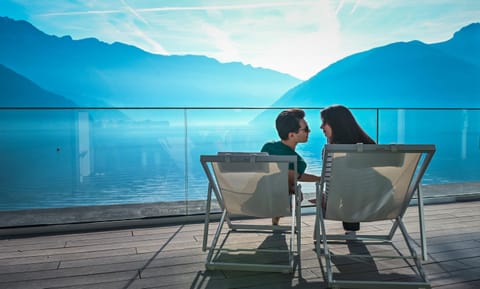 View (from property/room), Seating area, Guests, Mountain view, Sea view