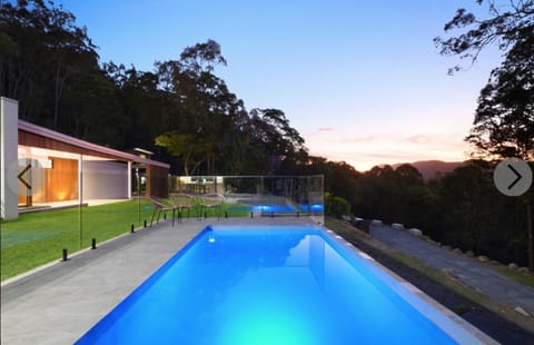 Mountain view, Swimming pool, Sunset