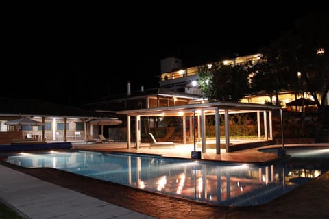 Night, Pool view, Swimming pool