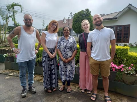 Garden view, group of guests