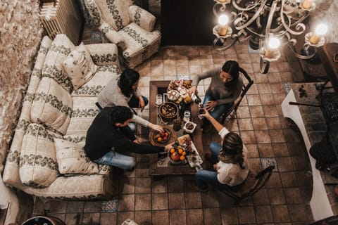 Living room, group of guests