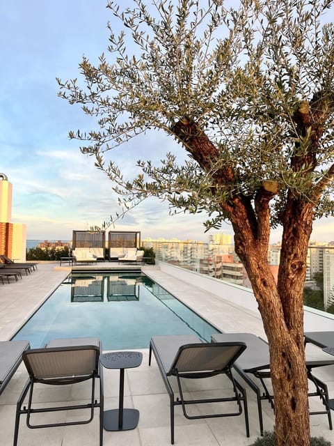 Swimming pool, Sunset