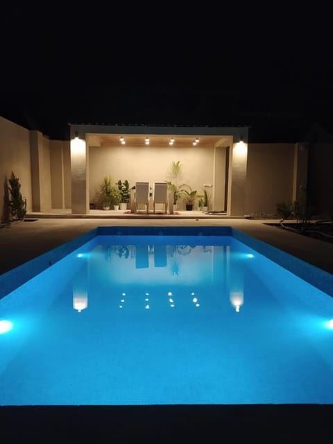 Night, Pool view, Swimming pool