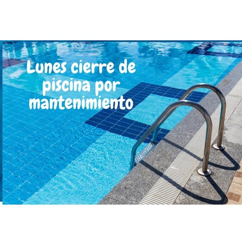 Text overlay, Pool view, Swimming pool