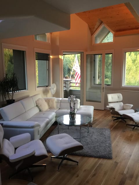 Living room, Seating area, Mountain view