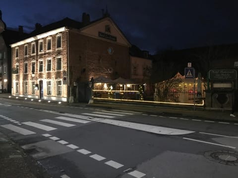 Property building, Night, Winter