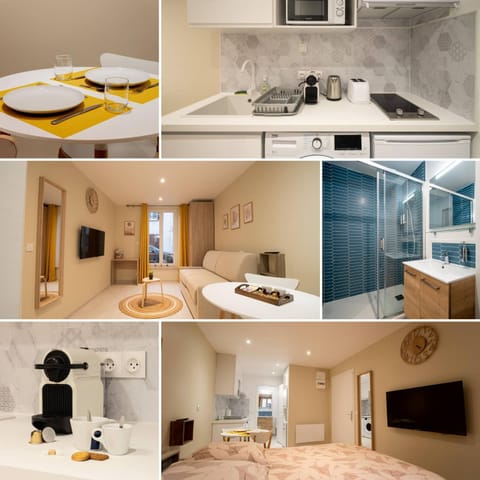 Night, Bathroom, Living room, kitchen