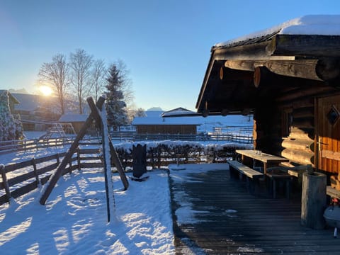 Property building, Day, Natural landscape, Winter, Seating area, Mountain view