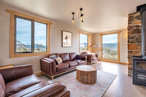 Natural landscape, Living room, Seating area, Mountain view, flat iron