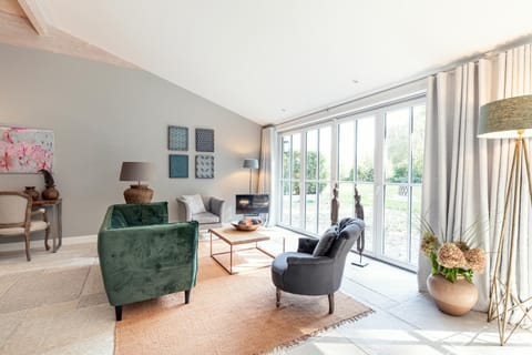 Living room, Seating area, Garden view