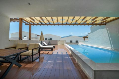 View (from property/room), Balcony/Terrace, Pool view, Swimming pool