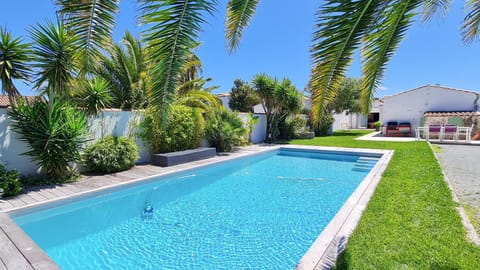 Natural landscape, Garden, Garden view, Pool view, Swimming pool, sunbed