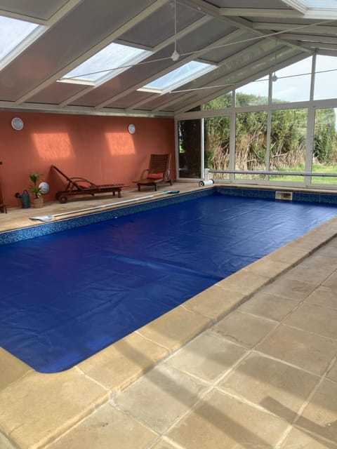 Swimming pool, sunbed