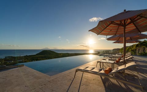 Pool view, Sea view, Swimming pool, Sunset