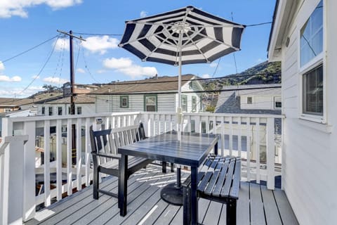 Remodeled A-Frame With Two Private Patios and Views Mountain Casino and peek-a-boo ocean views House in Avalon