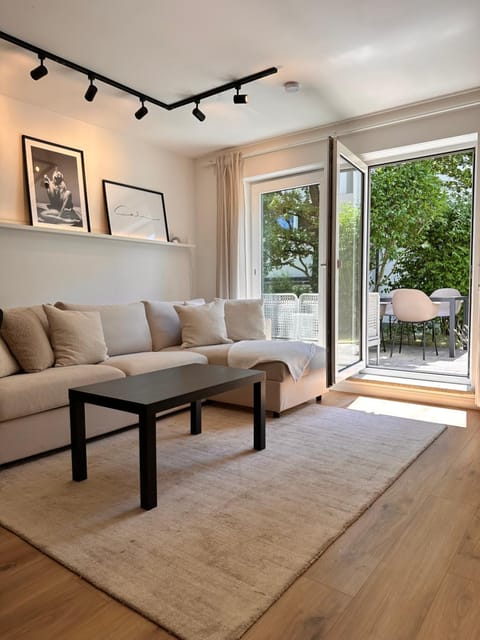 Living room, Seating area, Garden view