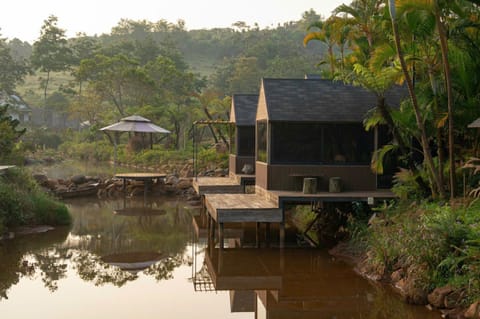 Property building, Natural landscape, Lake view