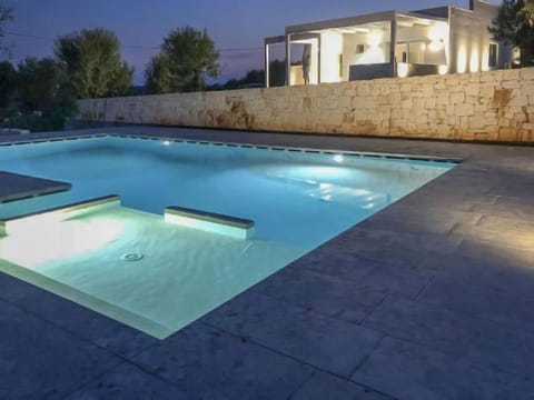 Property building, Night, Pool view, Swimming pool